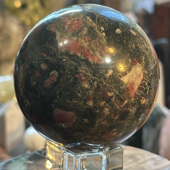 Rhodonite Crystal Sphere! - Picture 6 of 6